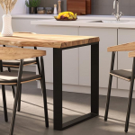 LAMO Manufaktur LCB-01-A-002-9005M S&ouml;&ouml;gilaud, k&ouml;&ouml;gilaud, kirjutuslaud, kohvilaud t&auml;ispuidust, tahvli servaga, 120 x 60 x 76 cm (B x L x K), kaasaegne, naturaalne/must