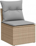 6-Teiliges Garten Sofa Set mit Kissen in beige aus Poly Rattan, 2-Sitzer Garten Sofa mit Stauraum & Kissen in beige aus Poly Rattan Gartenlounge Model3358072