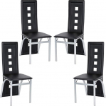 Supfine s&ouml;&ouml;gitoa toolid 4 s&ouml;&ouml;gitoolist koos seljatoega, PVC nahast elutoatoolid k&ouml;&ouml;ki, s&ouml;&ouml;gituppa, aeda, 101,5 x 42 x 42,5 cm (4, must)