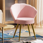 S&ouml;&ouml;gitoa tool, polsterdatud tugitool kroonlehe seljatoega, metallist jalgadega lamamistool, kuldne, s&ouml;&ouml;gitoa tool, polsterdatud tool, iste s&ouml;&ouml;gituppa, elutuppa, k&ouml;&ouml;ki, lillekujuline, roosa,