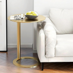 K&otilde;rvallaud, k&uuml;ljelaud, C-kujuline kohvilaud, vaba aja laud v&auml;ikestesse kohtadesse, s&ouml;&ouml;gituppa, elutuppa, kohvikusse (v&auml;rv : kuldne, suurus : 48x56cm/19x22in)