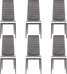 Komplekt 6 valju kunstnahast s&ouml;&ouml;gitooli Polsterdatud istme ja seljaosa s&ouml;&ouml;gitoolide komplekt SGS heakskiidetud, 6 t&uuml;kki (Hall + valge)