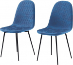 Vida Designs Luton s&ouml;&ouml;gitoolid polsterdatud kangast istmega, vineeri ja rauast jalgadega - 2 tk - sinine komplekt.