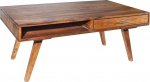 invicta INTERIOR K&auml;sitsi valmistatud kohvilaud Retro 100 cm Sheesham 2 sahtliga elutoa laud