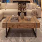 Mendler HWC-A15a kohvilaud, elutoa laud, kuusepuit, rustikaalne, massiivne, MVG-sertifitseeritud, 40 x 120 x 60 cm, naturaalne v&auml;rvus