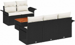 Gartensofa-Set mit Kissen 6 tk Schwarz Poly-Rattan Gartenm&ouml;bel Model3347264