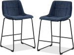 Furniture of America Veradis Modern Bentwood s&ouml;&ouml;gitoolid, Counter Height, Chenille kangas, baaritoolid seljatoega ja metallraamiga, polsterdatud iste k&ouml;&ouml;gi elutuppa, sinine, 88.9