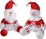 WeRChristmas istuv j&otilde;uluvana ja lumememm, 28 cm - punane/valge, 2 tk.