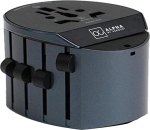 SKROSS Alpha Line Adattatore Universale da Viaggio Completo per Prese a 2 o 3 Poli - 10 A - Fino a 2,500 Watt (adatto anche a PC e Asciugacapelli) - 5 Anni Garanzia Internazionale, 1.104100, Black