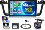 4G + 64G juhtmevaba Carplay Android Autoradio 2 DIN Peugeot 508 2011-2018 9-tolline autoraadio koos juhtmevaba Android auto navigatsiooniga GPS WiFi peeglilink Bluetooth FM / RDS 32 EQ roolijuhtimispuldiga