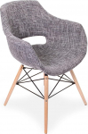 Life Interiors: Olivia Fabric Chair, Dining Chair, Padded Fabric, Round Bathtub Chair, Modern Fabric Chair, Lounge, Kitchen, Dining Room, Cafe, Dresser (Dark Grey, 1)