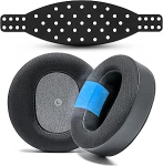 WC Mod Kit Maxwell V2 - Cooling Gel Ear Pads + Extra Wide Silicone Headband Compatible with Audeze Maxwell Xbox & PS5 by Wicked Cushions | Freeze Cooling and Improved Comfort | Black