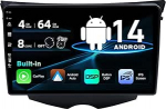SXAUTO Android 13 autoraadio Hyundai Veloster FS (2011-2017) - Sisseehitatud Carplay/Android auto - LED kaamera + mikrofon - 4G + 64G - DAB 360-CAM roolijuhtimine Fast-Boot WiFi BTluetooth AHD - 2 DIN