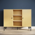 SONNI Sideboard, Kitchen Cabinet, Storage Cabinet with 2 Doors, 3 Open Shelves, Farmhouse Coffee Bar Cabinet, Multi-Purpose Cabinet for Living Room, Kitchen, Bedroom, Dining Room, 120 x 35 x 93 cm,