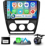 Podofo 2G + 64G autoraadio Skoda Octavia 2004-2014, 10.1-tolline puuteekraaniga Android 13.0 raadio traadita Carplay Android auto DSP BT GPS peegel FM RDS USB tagurduskaamera