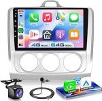 4G + 64G autoraadio Android 15 Focus Exi MT 2 3 Mk2 Mk3 2004-2011, 9-tolline HD puuteekraaniga autoraadio traadita Carplay Android auto GPS Wi-Fi USB Bluetooth 5.0 FM RDS raadio tagurdamine