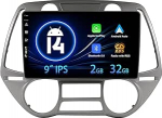 2G + 32G Android 14 autoraadio Hyundai i20 2008-2012 koos tagantj&auml;rele vaatega 9-tollise IPS toetab DAB+ / roolijuhtimispult / WiFi / Bluetooth / Mirrorlink / Carplay / USB / RDS / GPS