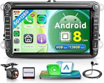 6G + 128G 8 Core Wireless Carplay Android autoraadio VW Golf 5 6 Passat Polo Tiguan Touran Caddy Skoda Seat 8-tolline autoraadio Android auto GPS navigatsioon WiFi Mirror Link Bluetooth FM/RDS/DSP