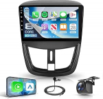 Rimoody 8 Core 6G+128G Autoradio f&uuml;r Peugeot 207 2006-2015 Carplay Wireless 9" Radio Auto Android 15 mit Android Auto FM/RDS/EQ/DSP 360&deg;-Panoramablick Navi GPS Mirror Link Bluetooth SWC R&uuml;ckfahrkamera