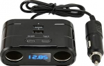 Fockety sigaretis&uuml;&uuml;taja adapter, 12V-24V auto sigaretis&uuml;&uuml;taja jagamisadapter 2 sigaretis&uuml;&uuml;taja pistikupesaga, 2 C-t&uuml;&uuml;pi pesa, 2 USB-pesa, autolaadija adapter