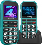 USHINING 4G vanemate mobiiltelefon ilma lepinguta, mobiiltelefon Lihtne suurte nuppudega mobiiltelefon eakatele koos SOS h&auml;daabik&otilde;nede nupu laadimisjaamaga USB-C taskulamp kiirvalimine &auml;ratuskell pikk