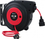 EnergyPro kaablirull 15 m + 2 m, 2300 W kaablirull, seinale paigaldatav pikenduskaabel, automaatne kerimine, 180&deg; p&ouml;&ouml;ramine, T&Uuml;V tuvastamine, sisaldab paigaldusmaterjale