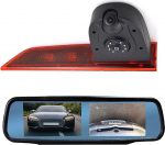 Dolphin Automotive Dual Van tagantvaate kaamera Ford Transit Custom 2016 ja edasi (LED) Asendab vasaku tagumise ukse piduritule (kaamera koos kahekordse 4,3" peegli monitoriga)