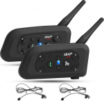 EJEAS V6C Referee Bluetooth intercom, 850 mAh Full Duplex 1200 m traadita Bluetooth interphone koos kohtunike peakomplekti ja jooksva k&auml;epaelaga jalgpalli, hoki, ragbi spordi jaoks, USB-C (2 komplekti)