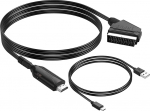 PNGKNYOCN Scart HDMI konverter, 1080P 60Hz 720P 60Hz HD HD HD Video konverteri kaabel HDTV DVD Blu-Ray (1M)