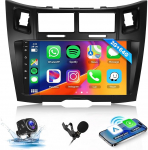 Hodozzy 2 GB 64 GB Androidi autoraadio Toyota Yaris/Vizi 2005-2011 juhtmevaba Carplay Androidi autode peeglilink, 9-tolline puuteekraaniga navigatsioon GPS, Bluetooth, WiFi, FM RDS raadio, juhtimispuldiga