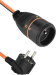Electraline 57035A 10 m 3 G1,5 mm pikenduskaabel Prantsuse Electralock pistikupesaga, mis on varustatud lukustuss&uuml;steemiga, et v&auml;ltida pistiku lahti&uuml;hendamist Must/oranž