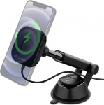 Spigen OneTap Pro MagFit magnetiline juhtmevaba mobiiltelefoni hoidik, autolaadija armatuurlaud Magsafe'ile, autokinnitus laadimisfunktsiooniga, &uuml;hildub iPhone 16 15 14 14 13 12 Pro Max Plusiga