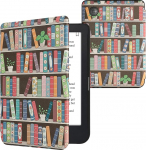 kwmobile Flip Case &uuml;hilduv Kobo Clara 2E / Tolino Shine 4 Case - eReader Case - Bookcase koos taimedega Sinine Roheline Roosa