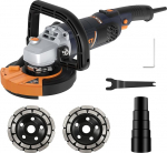 MAXXT 1500W betooni lihvija nurklihvija harjadeta EC mootoriga lihvija 5-tollise padiga, 1000-8500 RPM, 7-tasemeline kiiruse reguleerimine, eemaldatav kaitse (koos 2 teemantlihvimiskettaga)