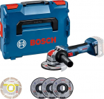Bosch Professional 18V System Winkelschleifer GWX 18V-7 mit X-LOCK (5x Trenn/ Schleifscheiben-Set, 1x125mm Schutzvorrichtung, Handgriff, L-BOXX) - Amazon Exclusive