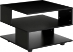 HOMCOM Side Table with 3 Shelves, Coffee Table with Adjustable Feet, Bedside Table, Sofa Table for Living Room, Bedroom, Black, 60 x 60 x 45 cm