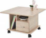 Activo 1 Coffee Table on Wheels in Sonoma Oak Look, Mobile Sofa Table with Drawer, 70 x 45 x 70 cm (W x H x D)