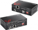 AV Access 4K KVM Extender &uuml;ber TCP/IP Ethernet kuni 120m, UHD 4K@30Hz 1080P@120Hz, 16 Satz DIP Schalter, EDID Funktion, 3 porti USB 2.0, &uuml;ber Cat5e/6 Kabel