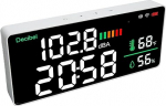 VBESTLIFE Wandmontierter Schallpegelmesser, 2,4 G WiFi, LED-Temperatuur- und Luftfeuchtigkeitsmesser f&uuml;r App