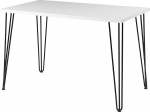Euro Tische Dining Room Table White High Gloss Industrial Design Metal Frame - Very Scratch-Resistant - Perfect as a Dining Table / Living Room Table - Made in Germany (140 x 80 x 74 cm)