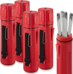 Zonon Welding Rod Storage Tube, 3 x 14 tolli, keevitusvarda hoidja, elektroodi ladustamise konteiner, &otilde;hukindel veekindel reguleeritava &otilde;larihmaga, kambriga ja kanistri kattega, punane, 4