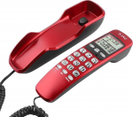 ASHATA seinatelefon, juhtmega LCD-telefon, FSK/DTMF Dual Caller ID, kompaktne telefon, multifunktsionaalne juhtmega analoogtelefon koju, kontorisse jne (punane)