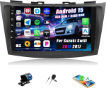 CAMECHO 4+64G 9-tolline satelliitnavigatsiooniga autoraadio Suzuki Swift 2011-2017 Android 15 koos tagumise vaatega, Swift raadio Bluetooth GPS WiFi Wireless Carplay Android auto RDS FM peegel Link 32EQ