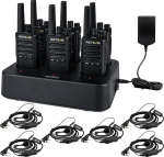 Retevis RT668B Walkie Talkie litsentsivaba, PMR446 raadio koos peakomplektiga, USB-C, 16 kanaliga, laetav raadioside komplekt ohutusse, restorani, laoruumidesse (koos 6-kanalilise laadijaga)