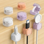KEWAYO 8 St&uuml;ck Kabelclips, magnetischer Kabel-Organizer, Kabel-Organizer mit selbstklebenden Kabeln, f&uuml;r Haus, B&uuml;ro (Wei&szlig; + Violett + Orange)