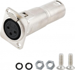 Naise ja mehe vaheline paneelimontuur, mikrofonipesa 3 Pin XLR naise ja mehe vaheline paigaldusadapter XLR-liides mikrofoni helisegisti heliseadme jaoks (XLR naise ja XLR mehe vahel)