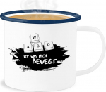 Shirtracer Email Tin Mug - Statement - WASD is Was mich bewegt - 300 ml - Valge Sinine - Avaldused Games with Gamer Nerds Nerdy Gaming PC Nerd
