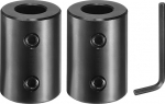 sourcing map 2 Pieces Shaft Coupler 1/2" Bore 1" OD 1.5" Length Black Oxidized Steel Rigid Coupling with Hex Wrench for 3D Printer Motorcycle (2 Bolts