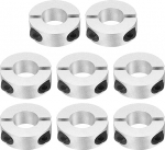 sourcing map Doppelter geteilter Schaftkragen, 17 mm Bohrung, zweiteiliger Klemmkragen, 35 mm Au&szlig;endurchmesser, 12 mm Dicke, Aluminiumlegierung, Schraubspaltring, 8 St&uuml;ck