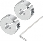sourcing map Single Split Shaft Collar Set for 6 mm Shaft, One Piece 2 Pieces Clamping Collars 20 mm OD, 8 mm Thickness, Aluminium Alloy Clamp-On Collar with M3 Set Screws and a Wrench